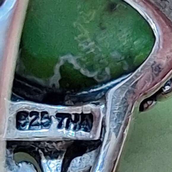 Barse Thai Green Turquoise & Silver Ring - Picture 8 of 11